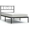 vidaXL Estructura cama sin colch&oacute;n con cabecero metal negro 90x190 cm