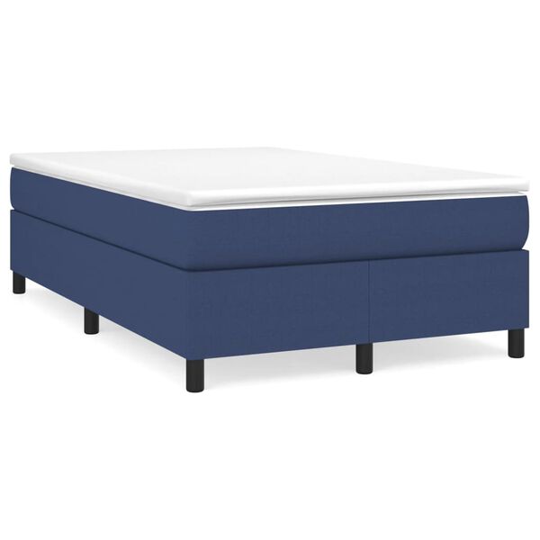 vidaXL Cama box spring con colch&oacute;n tela azul 120x190 cm