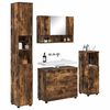 vidaXL Juego de muebles de ba&ntilde;o con caj&oacute;n 4 pcs Roble ahumado