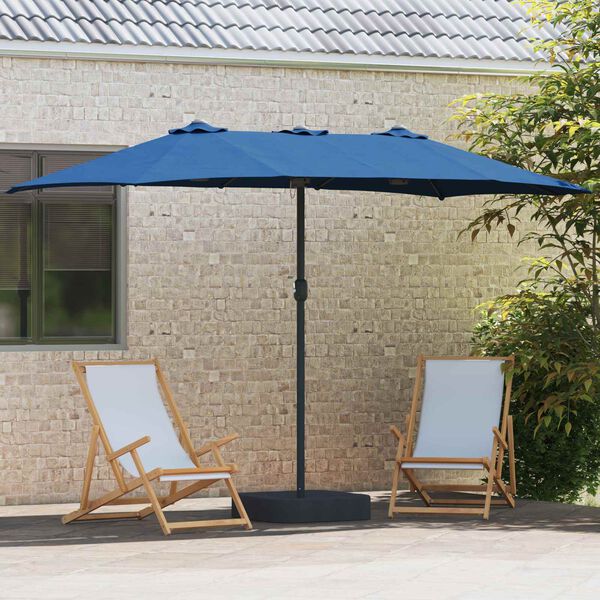 vidaXL Sombrilla de jard&iacute;n Azul azur 385 x 209 x 244 cm Poli&eacute;ster