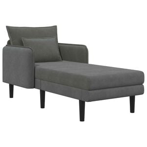 vidaXL Chaise longue de gran tama&ntilde;o Gris oscuro Tela de pana