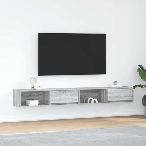 vidaXL Muebles de TV 2 uds madera ingenier&iacute;a gris Sonoma 100x31x25,5cm