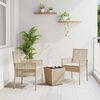 vidaXL Juego Bistro de Jardín 3 pcs Beige Poliratán