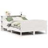 vidaXL Cama con estanter&iacute;a sin colch&oacute;n madera maciza blanca 150x200 cm
