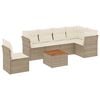 vidaXL Set sof&aacute;s de jard&iacute;n 7 piezas y cojines rat&aacute;n sint&eacute;tico beige