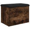 vidaXL Banco con almacenaje madera ingenier&iacute;a roble ahumado 62x42x45cm