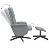 vidaXL Sill&oacute;n reclinable con reposapi&eacute;s tela gris claro