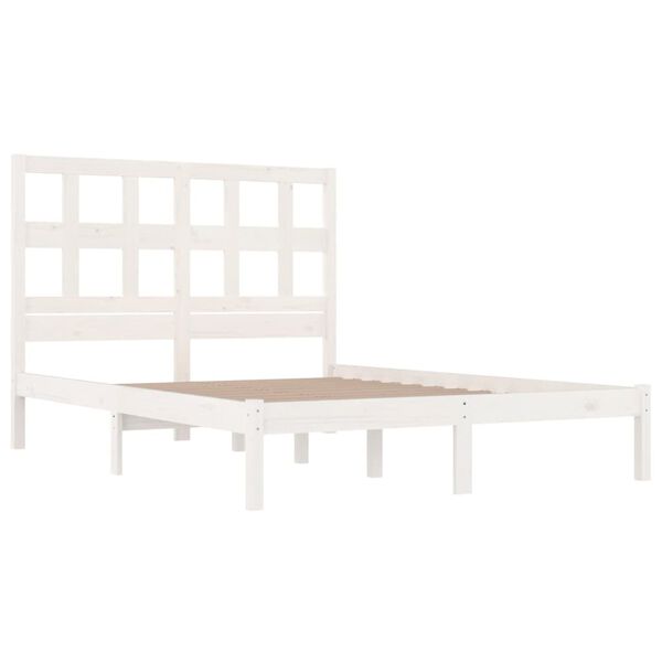 vidaXL Cama sin colch&oacute;n madera maciza de pino blanca 180x200 cm