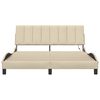 vidaXL Estructura de cama sin colch&oacute;n Hanko tela color crema 160x200 cm