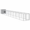 vidaXL Gallinero y corral acero galvanizado gris claro 110x1017x110 cm