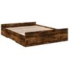 vidaXL Cama con cajones madera de ingenier&iacute;a roble ahumado 150x200 cm
