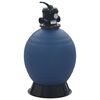 vidaXL Filtro de arena de piscina v&aacute;lvula de 6 posiciones azul 560 mm