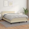 vidaXL Cama box spring con colch&oacute;n cuero sint&eacute;tico crema 140x190 cm