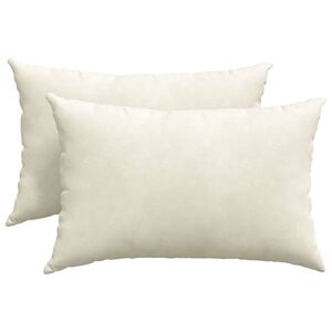 vidaXL Cojines de sof&aacute; 2 pcs Crema 60 x 40 cm Tela de pana