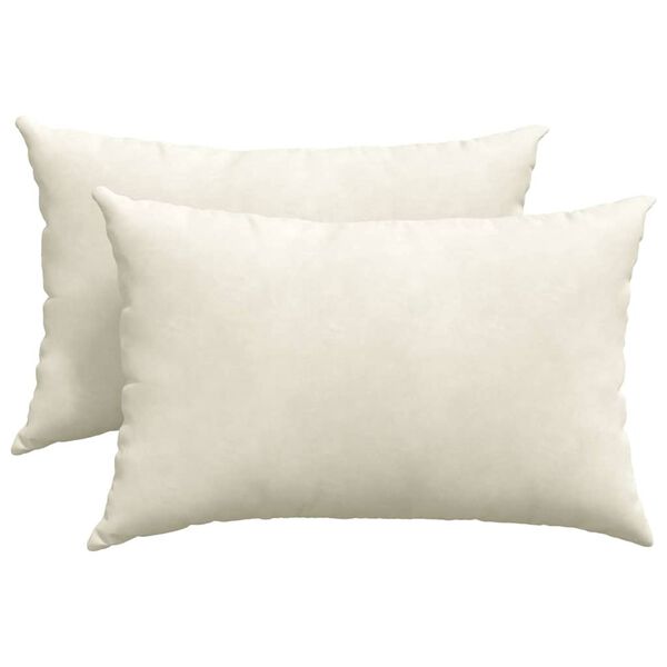 vidaXL Cojines de sof&aacute; 2 pcs Crema 60 x 40 cm Tela de pana