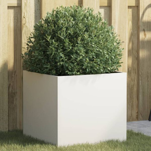 vidaXL Jardinera acero blanco 42x40x39 cm