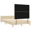 vidaXL Estructura de cama con cabecera Crema 120 x 190 cm tela