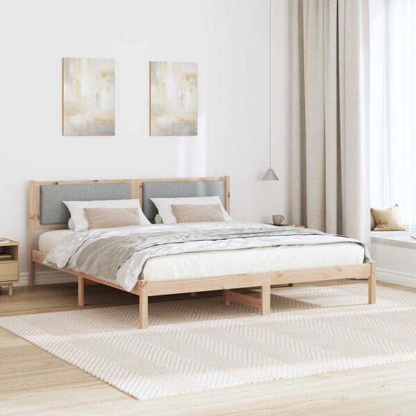 vidaXL Estructura de cama con cabecera Gris Claro 180 x 200 cm
