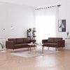 vidaXL Conjunto de sofás 2 piezas tela marrón