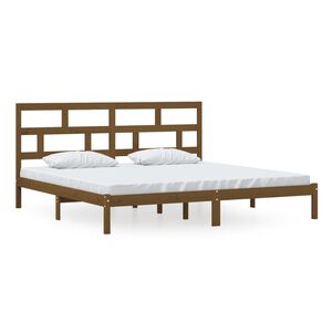 vidaXL Estructura de cama madera maciza de pino marr&oacute;n miel 200x200 cm