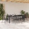 vidaXL Conjunto de Comedor de Jard&iacute;n 7 pcs Negro rat&aacute;n sint&eacute;tico