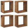 vidaXL Estanter&iacute;as de pared Montada en la pared 4 uds. Madera vieja