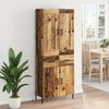 vidaXL Aparador alto 2 pcs Madera envejecida Madera de ingenier&iacute;a