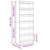 vidaXL Librer&iacute;a Gris Sonoma 80 x 30 x 198 cm Madera de ingenier&iacute;a