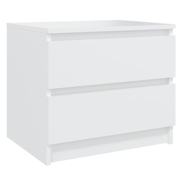 vidaXL Mesita de noche madera contrachapada blanco 50x39x43,5 cm