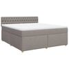 vidaXL Cama box spring con colch&oacute;n tela gris taupe 180x200 cm