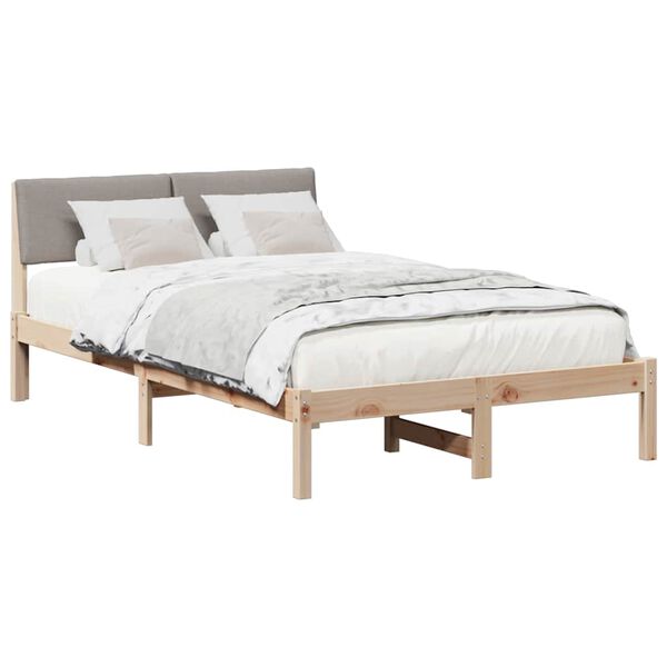 vidaXL Estructura de cama con cabecera Marrón y taupe 120 x 190 cm