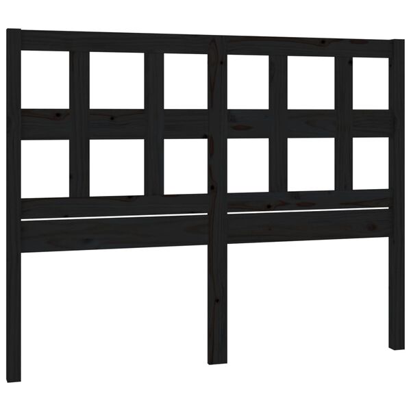 vidaXL Cabecero de cama madera maciza de pino negro 145,5x4x100 cm