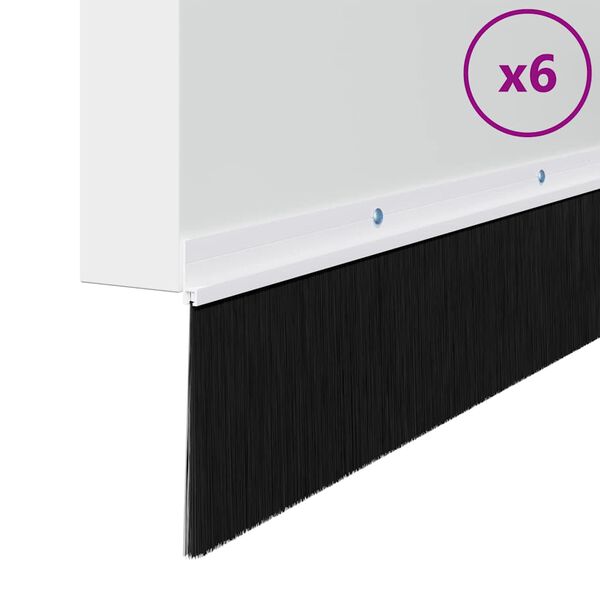 vidaXL Sellos de cepillo de puerta atornillables 6 pcs 100 cm