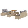 vidaXL Conjunto de sof&aacute;s de jard&iacute;n 8 uds. Beige rat&aacute;n sint&eacute;tico