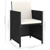 vidaXL Set comedor jard&iacute;n 6 pzas rat&aacute;n sint&eacute;tico y madera acacia negro