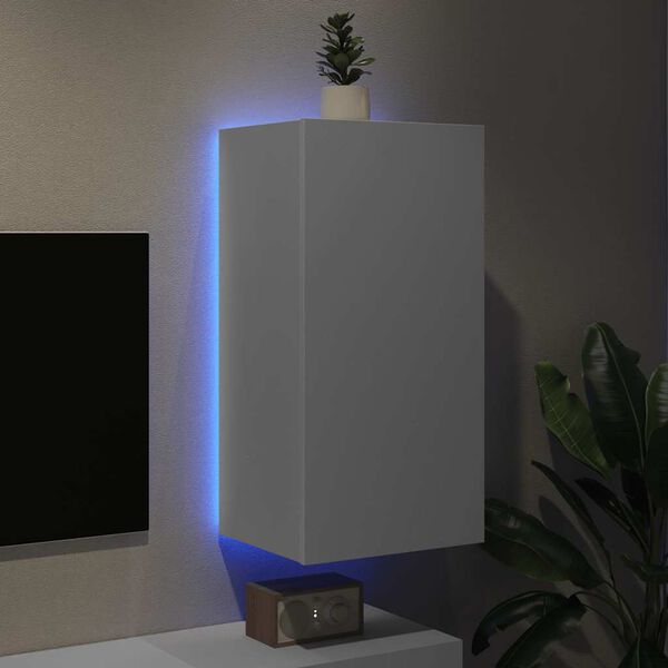 vidaXL Mueble de TV de pared con luces LED blanco 40,5x35x80 cm
