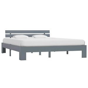 vidaXL Estructura de cama sin colch&oacute;n madera de pino gris 160x200 cm