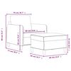 vidaXL Sillón con taburete terciopelo marrón 60 cm