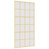 vidaXL Puerta corredera dorada de vidrio ESG esmerilado y aluminio