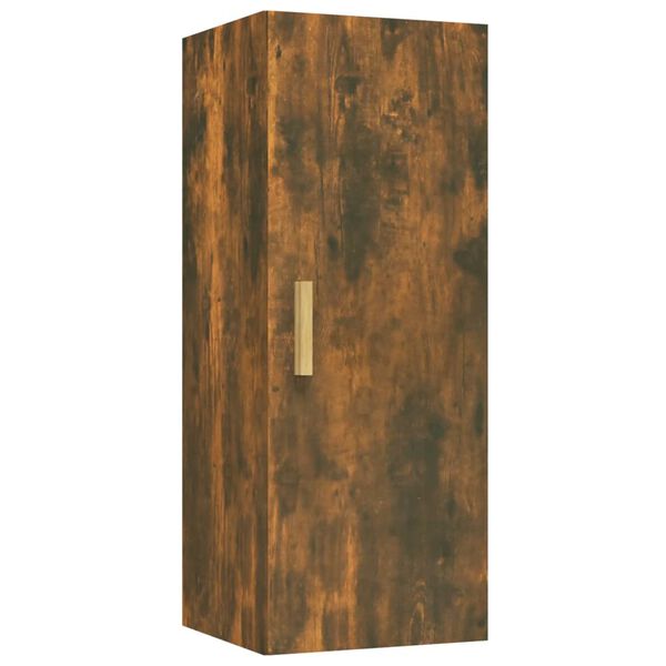 vidaXL Armario de pared contrachapada roble ahumado 34,5x34x90 cm