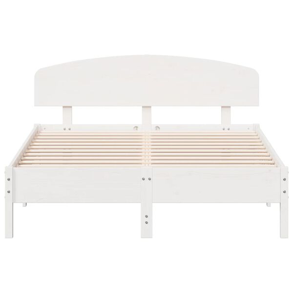 vidaXL Estructura de cama sin colch&oacute;n madera de pino blanca 150x200 cm