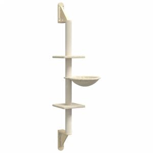 vidaXL &Aacute;rbol rascador para gatos de pared crema 142,5 cm