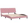 vidaXL Estructura de cama sin colch&oacute;n terciopelo rosa 160x200 cm