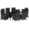 vidaXL Conjunto de Comedor de Jard&iacute;n 7 uds. Negro rat&aacute;n sint&eacute;tico