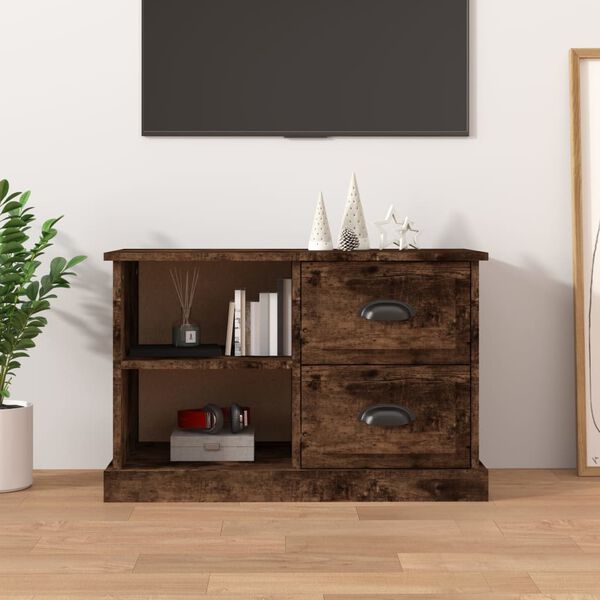vidaXL Mueble de TV madera contrachapada roble ahumado 73x35,5x47,5 cm