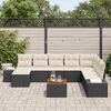 vidaXL Conjunto de sof&aacute;s de jard&iacute;n 9 pcs Negro rat&aacute;n sint&eacute;tico