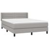 vidaXL Cama box spring con colch&oacute;n tela gris claro 140x200 cm
