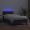 vidaXL Cama box spring y colchón LED cuero sintético negro 90x190 cm