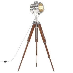 vidaXL L&aacute;mpara de suelo con tr&iacute;pode madera maciza de mango 165 cm