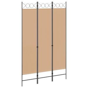 vidaXL Biombo de 3 Paneles Beige 120 x 200 cm Tela